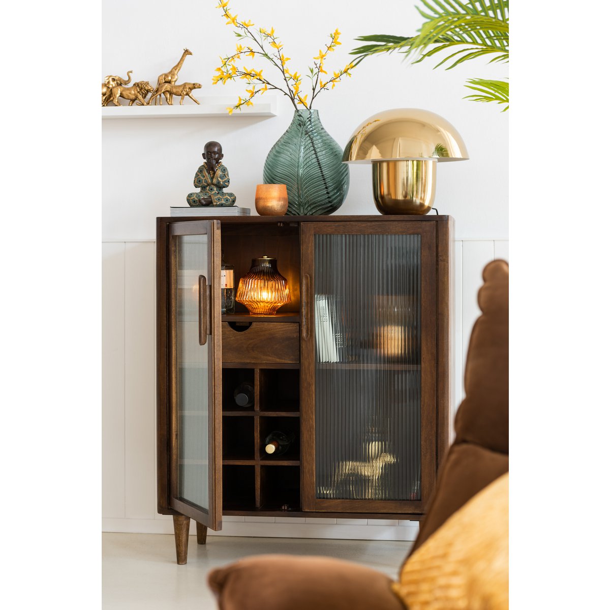 Mushroom Lamp Iron Gold Large