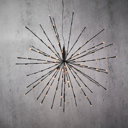 Fireworks Christmas Lights with 160 Warm White LED Lights - Ø70 cm - Black
